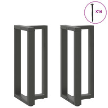 Berkfield Bar Table Legs T-Shaped†2 pcs Anthracite 40x35x(90-91) cm Steel