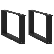 Berkfield Coffee Table Legs U-Shaped 2 pcs Black 50x(30-31) cm Steel