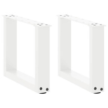 Berkfield Coffee Table Legs U-Shaped 2 pcs White 30x(30-31) cm Steel