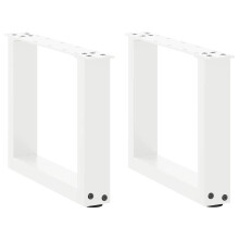 Berkfield Coffee Table Legs U-Shaped 2 pcs White 40x(30-31) cm Steel