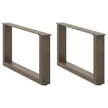 Berkfield Coffee Table Legs U-Shaped 2 pcs Natural Steel 70x(30-31) cm Steel