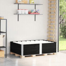 Berkfield Pallet Collars 2 pcs Black 150x100 cm Solid Wood Pine