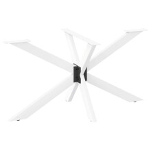 Berkfield Dining Table Leg Spider Shape White 120x68x(72-73) cm Steel