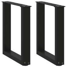 Berkfield Coffee Table Legs U-Shaped 2 pcs Black 38x(42-43) cm Steel