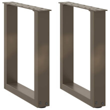Berkfield Coffee Table Legs U-Shaped 2 pcs Natural Steel 28x(42-43) cm Steel