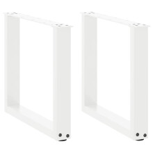 Berkfield Coffee Table Legs U-Shaped 2 pcs White 50x(42-43) cm Steel