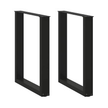 Berkfield Dining Table Legs U-Shaped 2 pcs Black 70x(72-73) cm Steel