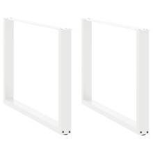 Berkfield Dining Table Legs U-Shaped 2 pcs White 100x(72-73) cm Steel