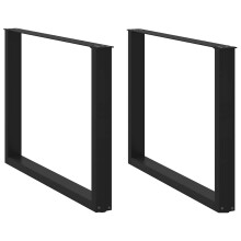 Berkfield Dining Table Legs U-Shaped 2 pcs Black 100x(72-73) cm Steel