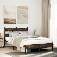 Berkfield Bed Frame without Mattress with Headboard Sonoma Oak 120x190 cm Small Double
