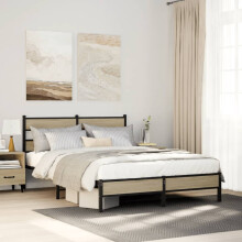 Berkfield Bed Frame without Mattress Sonoma Oak 137x190 cm Engineered Wood