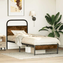 Berkfield Bed Frame Without Mattress 75x190 cm Smoked Oak Engineered Wood