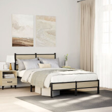 Berkfield Bed Frame without Mattress Sonoma Oak 120x190 cm Small Double Engineered Wood