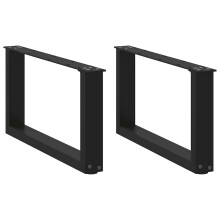 Berkfield Coffee Table Legs U-Shaped 2 pcs Black 70x(30-31) cm Steel