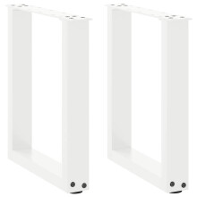 Berkfield Coffee Table Legs U-Shaped 2 pcs White 28x(42-43) cm Steel