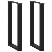 Berkfield Bar Table Legs U-Shaped 2 pcs Black 40x(90-91) cm Steel