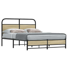 Berkfield Bed Frame without Mattress 140x190 cm Sonoma Oak Engineered Wood