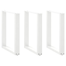 Berkfield Dining Table Legs U-Shaped 3 pcs White 70x(72-73) cm Steel