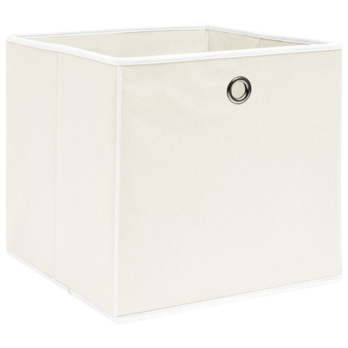 Berkfield Storage Boxes 10 pcs White 32x32x32 cm Fabric 1