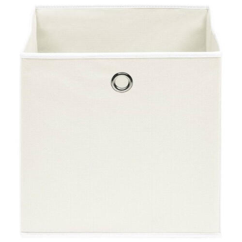 Berkfield Storage Boxes 10 pcs White 32x32x32 cm Fabric 2