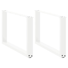 Berkfield Coffee Table Legs U-Shaped 2 pcs White 70x(42-43) cm Steel