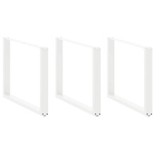 Berkfield Dining Table Legs U-Shaped 3 pcs White 100x(72-73) cm Steel