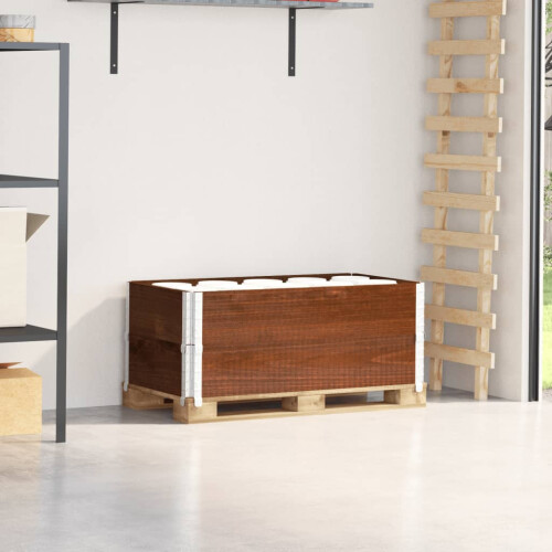 Berkfield Pallet Collars 2 pcs Brown 100x50 cm Solid Wood Pine