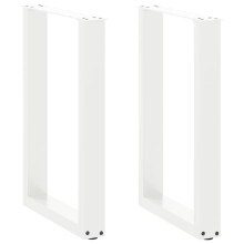 Berkfield Dining Table Legs U-Shaped 2 pcs White 50x(72-73) cm Steel