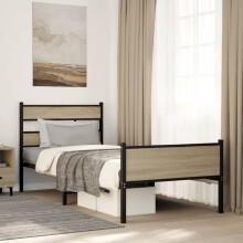 Berkfield Bed Frame without Mattress Sonoma Oak 90x190 cm Single Engineered Wood