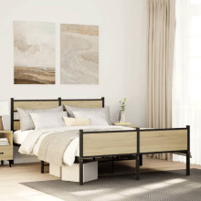 Berkfield Bed Frame without Mattress Sonoma Oak 140x190 cm Engineered Wood