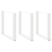 Berkfield Dining Table Legs U-Shaped 3 pcs White 80x(72-73) cm Steel
