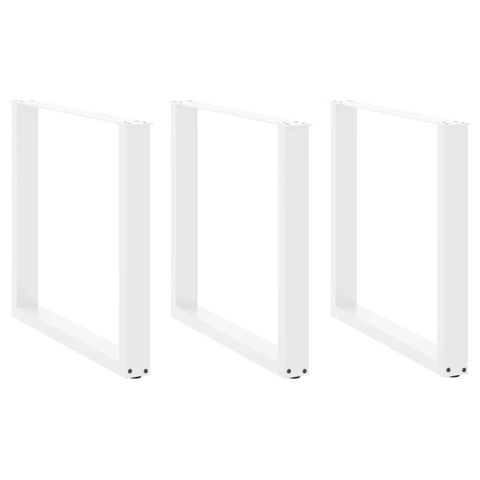 Photos - Other Furniture Berkfield Dining Table Legs U-Shaped 3 pcs White 80x cm Steel(72-73)