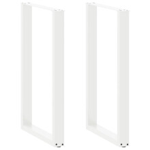 Berkfield Bar Table Legs U-Shaped 2 pcs White 60x(100-101) cm Steel