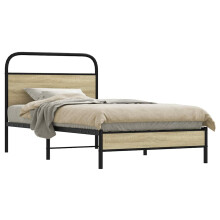 Berkfield Bed Frame without Mattress 107x203 cm Sonoma Oak Engineered Wood