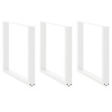 Berkfield Dining Table Legs U-Shaped 3 pcs White 90x(72-73) cm Steel