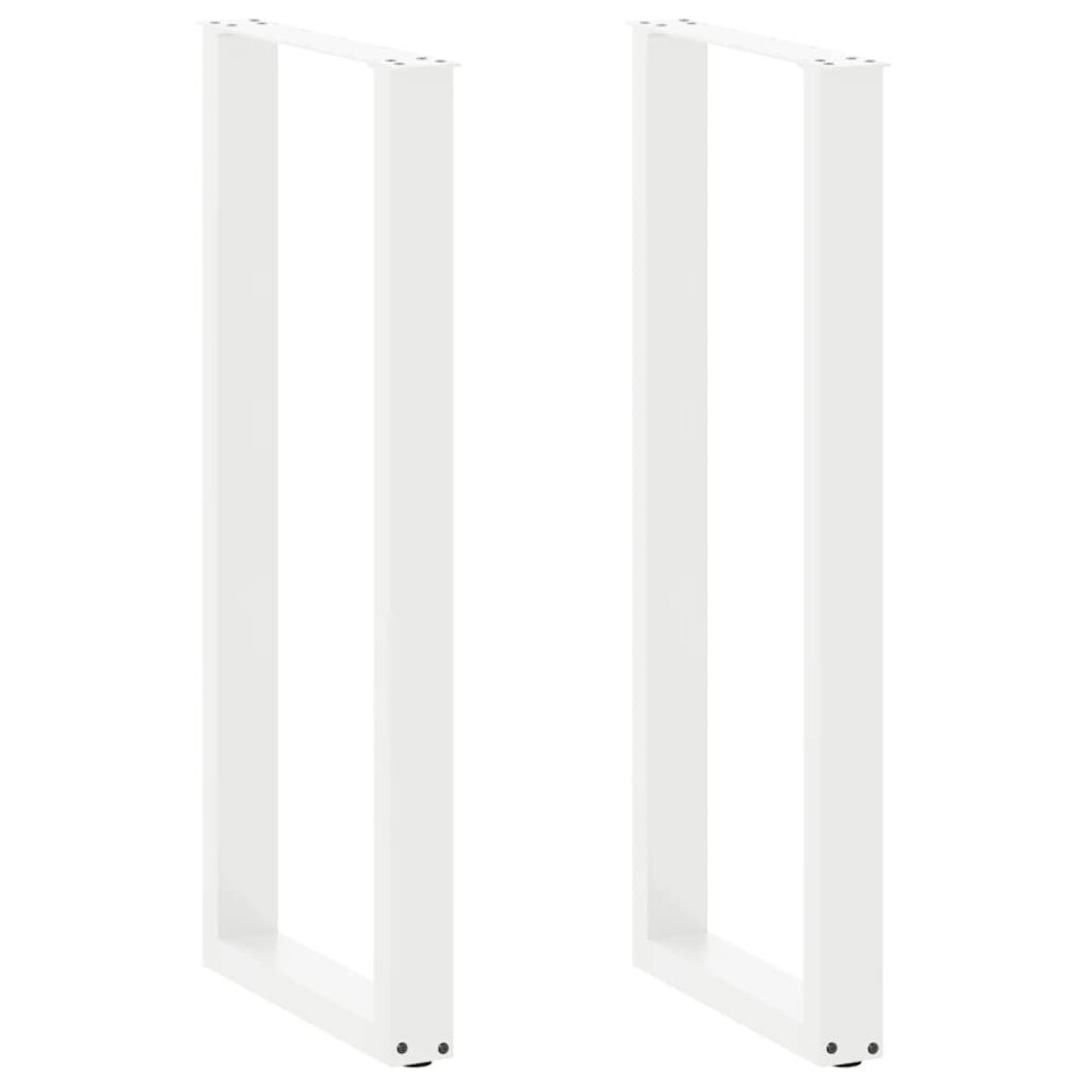 Photos - Other Furniture Berkfield Bar Table Legs U-Shaped 2 pcs White 50x cm Steel(110-111)