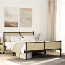 Berkfield Bed Frame without Mattress Sonoma Oak 150x200 cm King Size Engineered Wood
