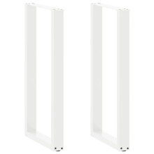Berkfield Bar Table Legs U-Shaped 2 pcs White 40x(100-101) cm Steel