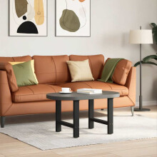 Berkfield Coffee Table Legs Black 2 pcs 50x(42-43) cm Steel