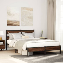 Berkfield Bed Frame without Mattress Brown Oak 137x190 cm Engineered Wood