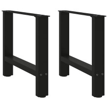 Berkfield Coffee Table Legs Black 2 pcs 60x(42-43) cm Steel