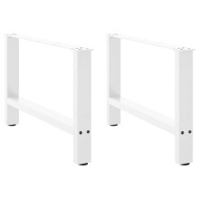 Berkfield Coffee Table Legs White 2 pcs 70x(42-43) cm Steel