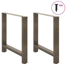 Berkfield Dining Table Legs Natural Steel 2 pcs 70x(72-73) cm Steel