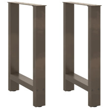 Berkfield Dining Table Legs Natural Steel 2 pcs 50x(72-73) cm Steel