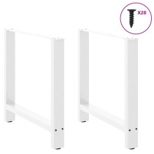 Berkfield Dining Table Legs White 2 pcs 70x(72-73) cm Steel
