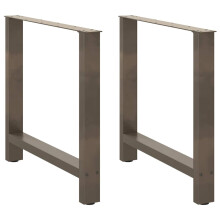 Berkfield Dining Table Legs Natural Steel 2 pcs 80x(72-73) cm Steel