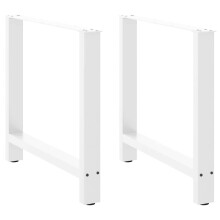 Berkfield Dining Table Legs White 2 pcs 80x(72-73) cm Steel