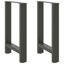 Berkfield Dining Table Legs Anthracite 2 pcs 60x(72-73) cm Steel