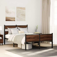 Berkfield Bed Frame without Mattress Brown Oak 120x200 cm Engineered Wood