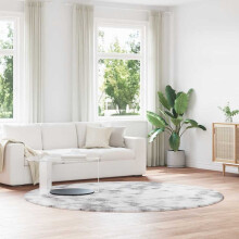Berkfield Shaggy Rug High Pile NAVARRA Silver Grey 240x240 cm Polyester